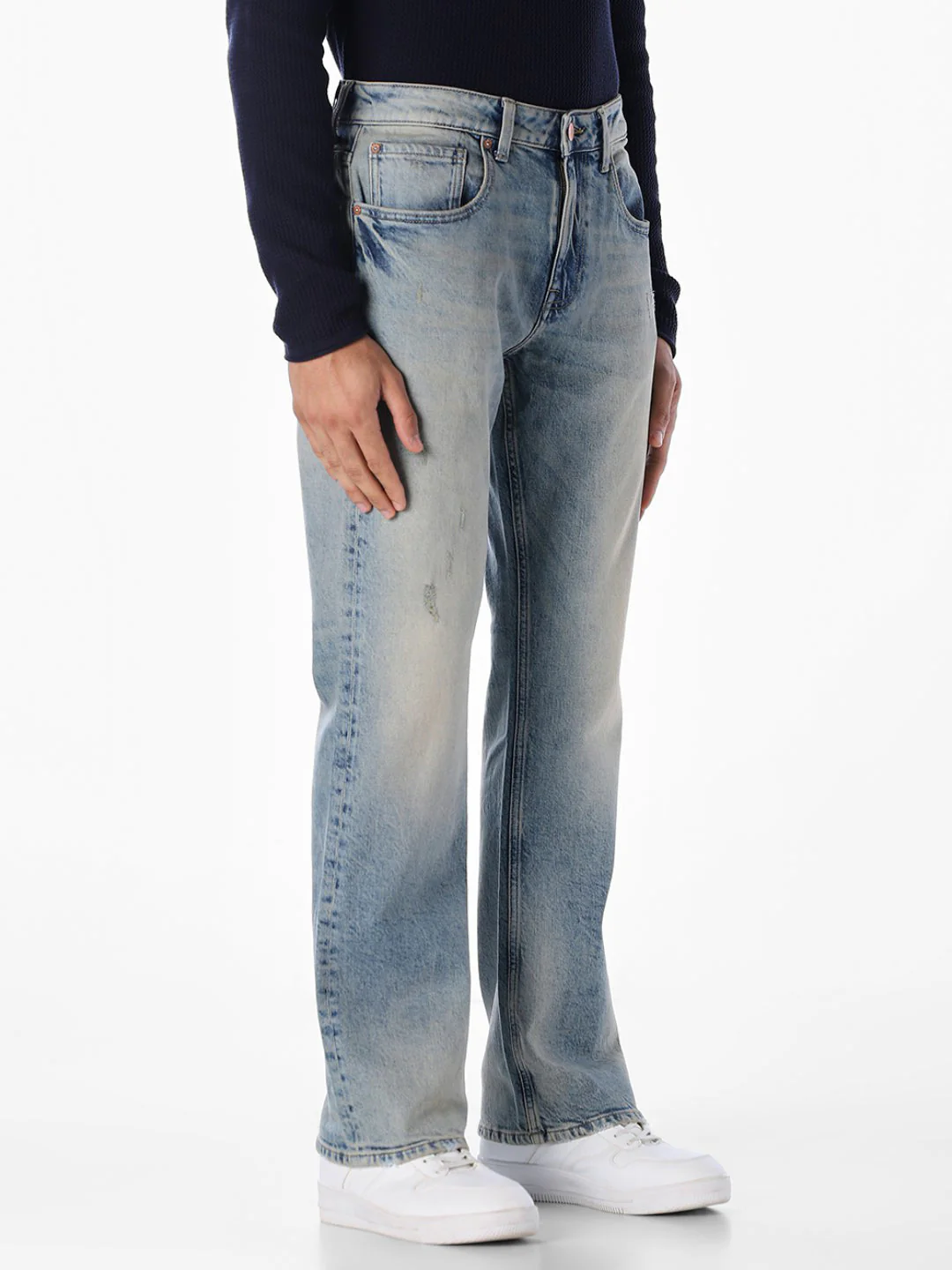 Light Blue Cliff Bootcut Jeans - Image 2
