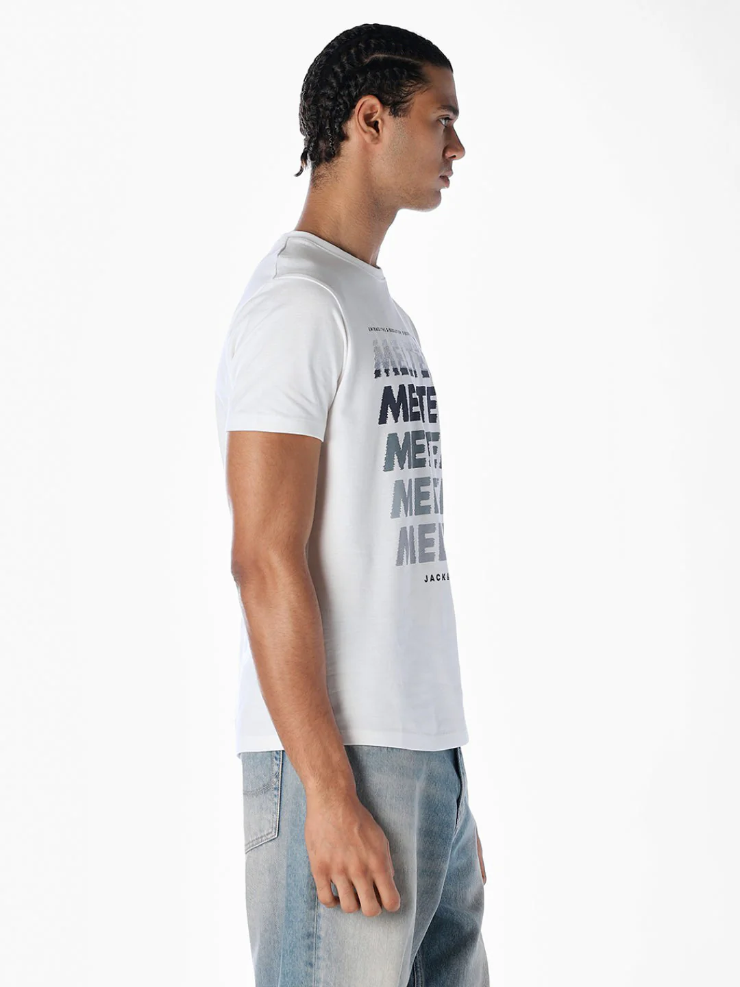 Typographic Print Cotton T-shirt - Image 3