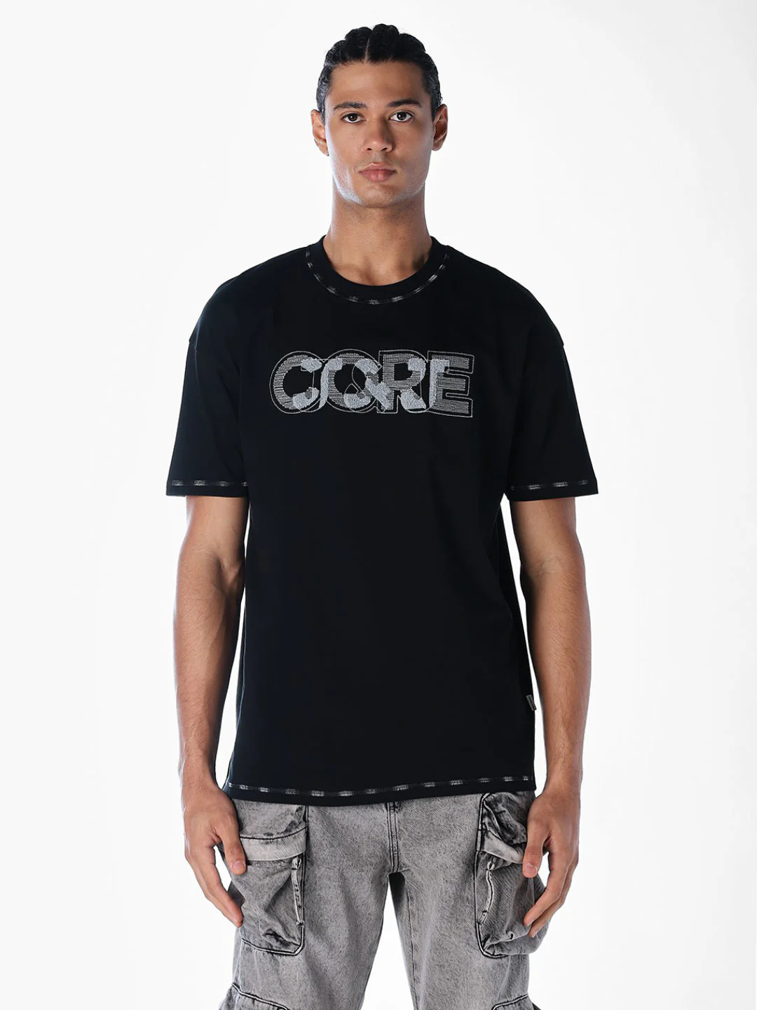 Contrast Stitch Detail Oversized T-shirt - Image 2