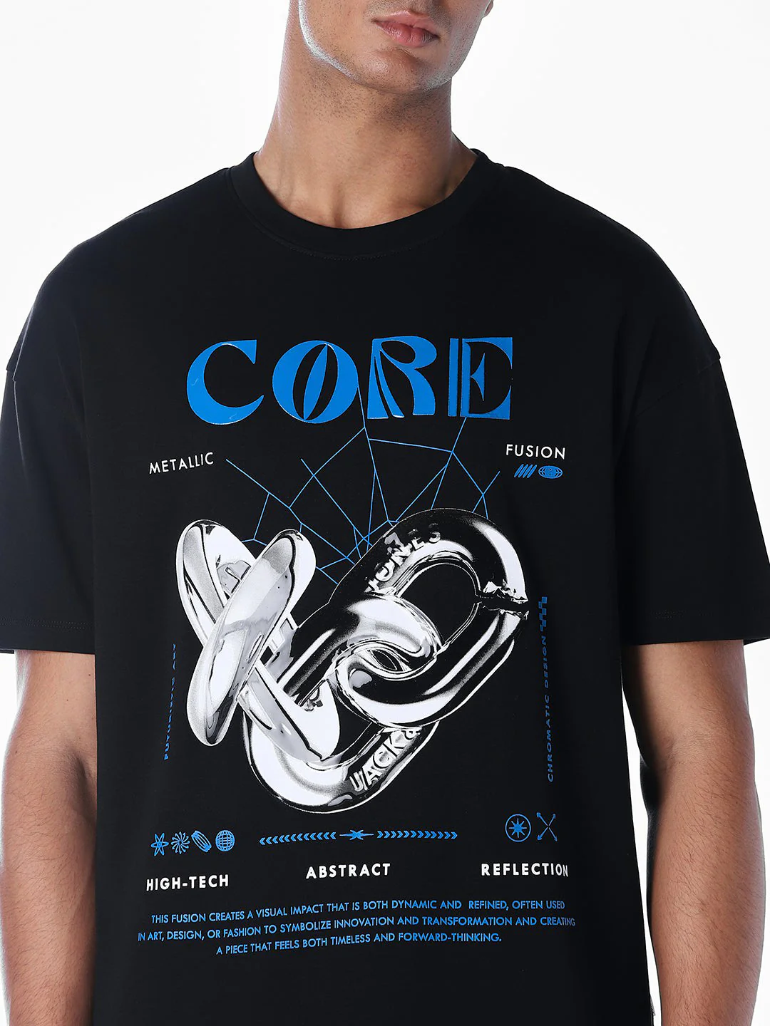 Printed Oversized Black T-shirt - Image 5