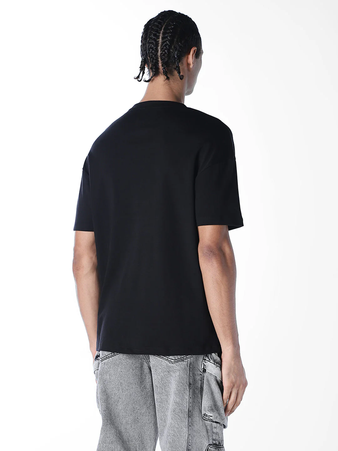 Black Printed Boxy Fit T-shirt - Image 4