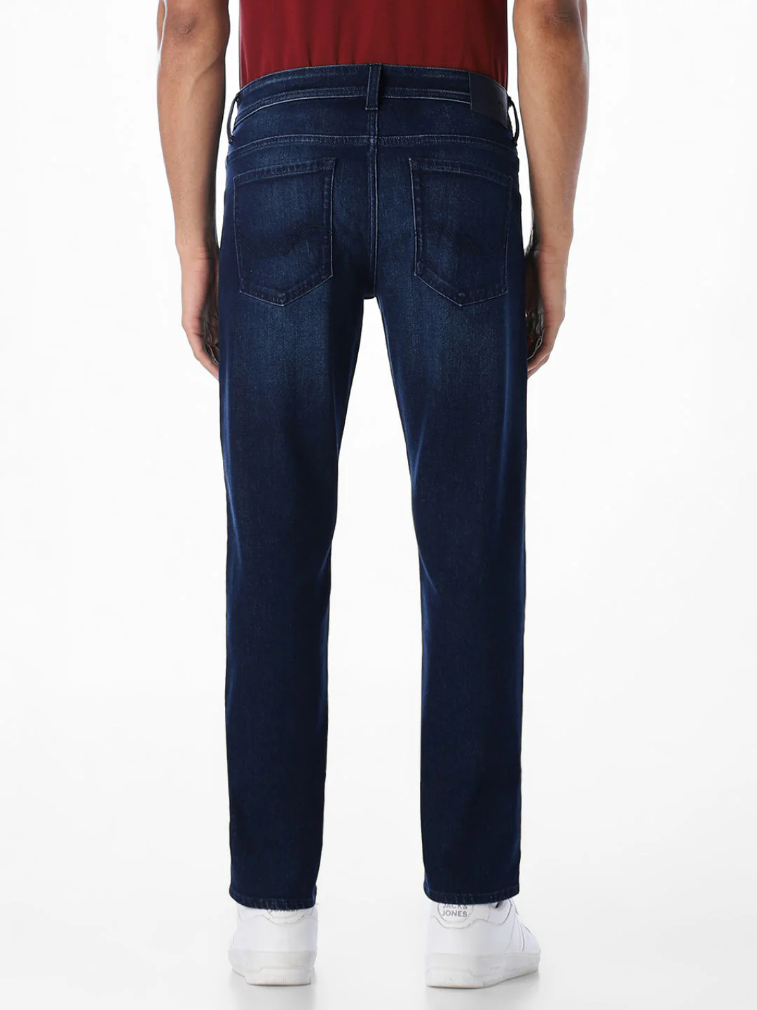 Dark Blue Mildly Washed Slim Fit Jeans - Image 3