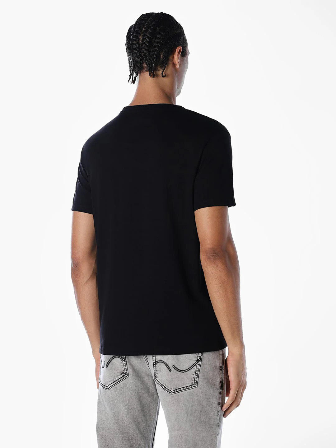 Black Stylised Print Cotton T-shirt - Image 4