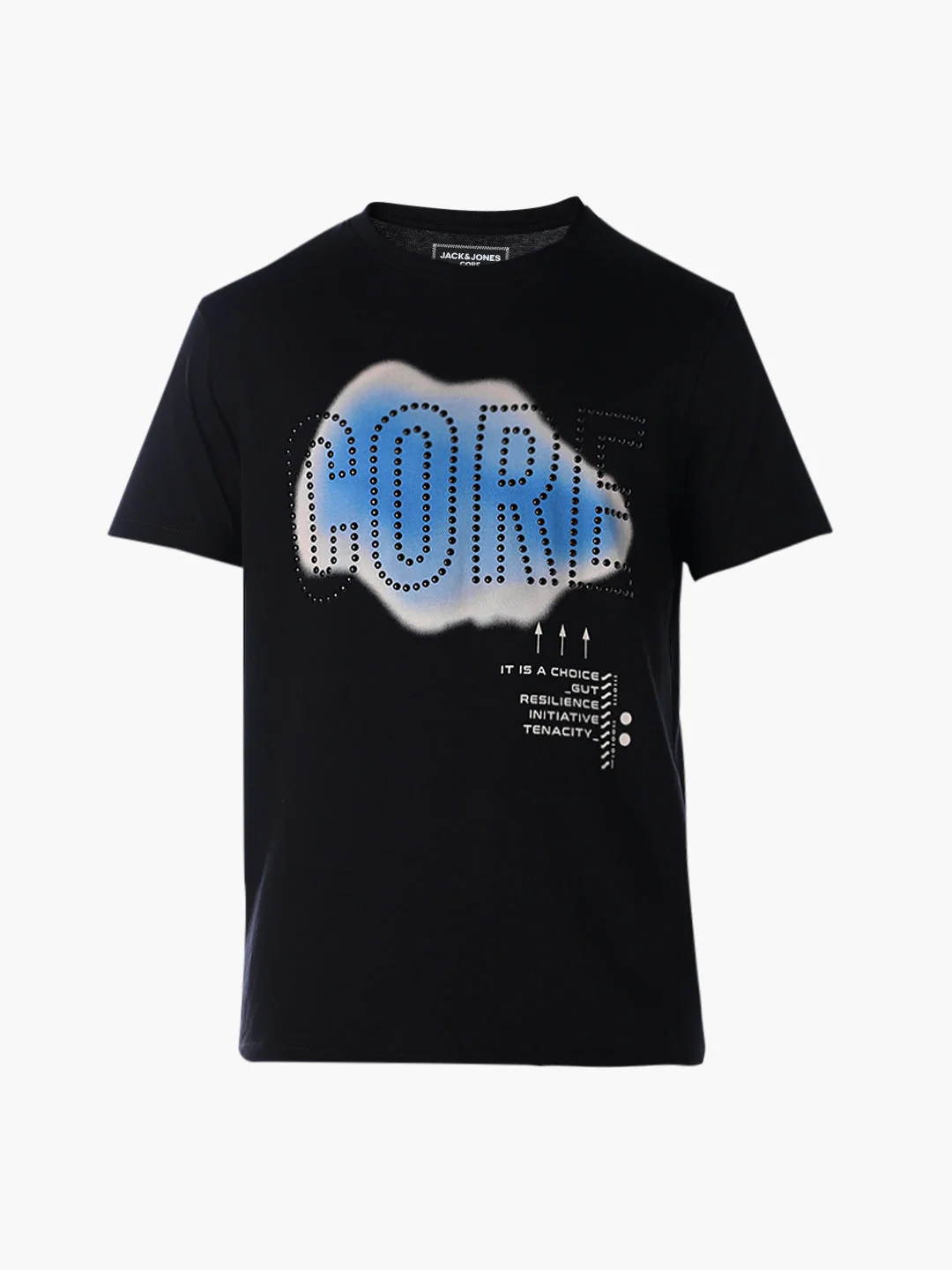 Black Stylised Print Cotton T-shirt - Image 7