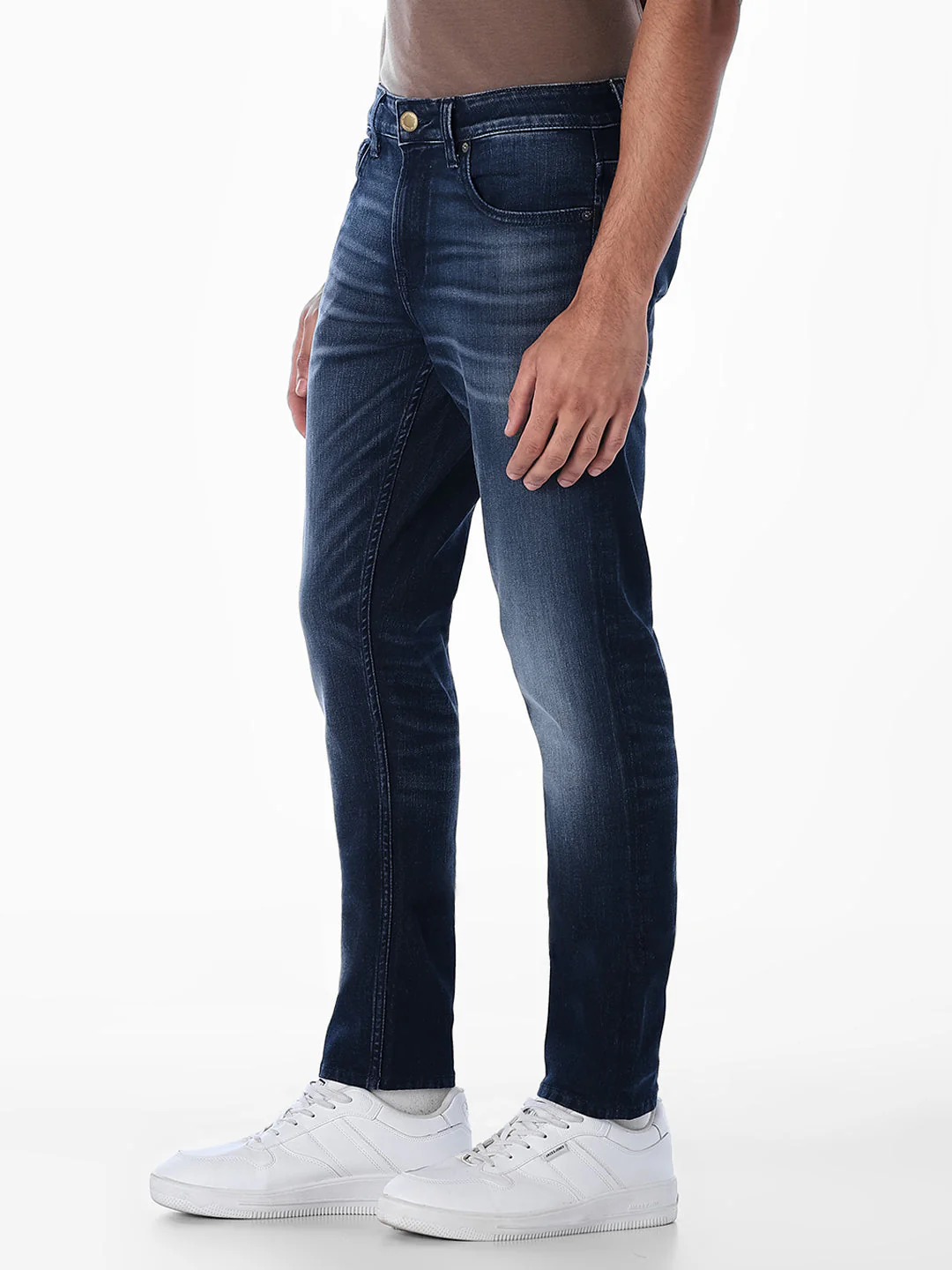 Dark Blue 5 Pocket Glenn Slim Fit Jeans - Image 2