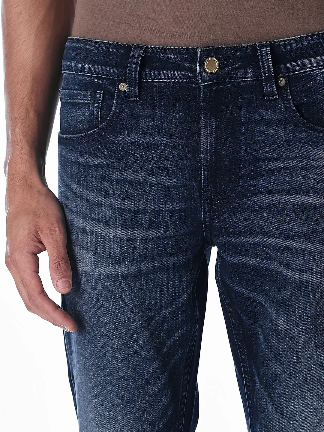 Dark Blue 5 Pocket Glenn Slim Fit Jeans - Image 4