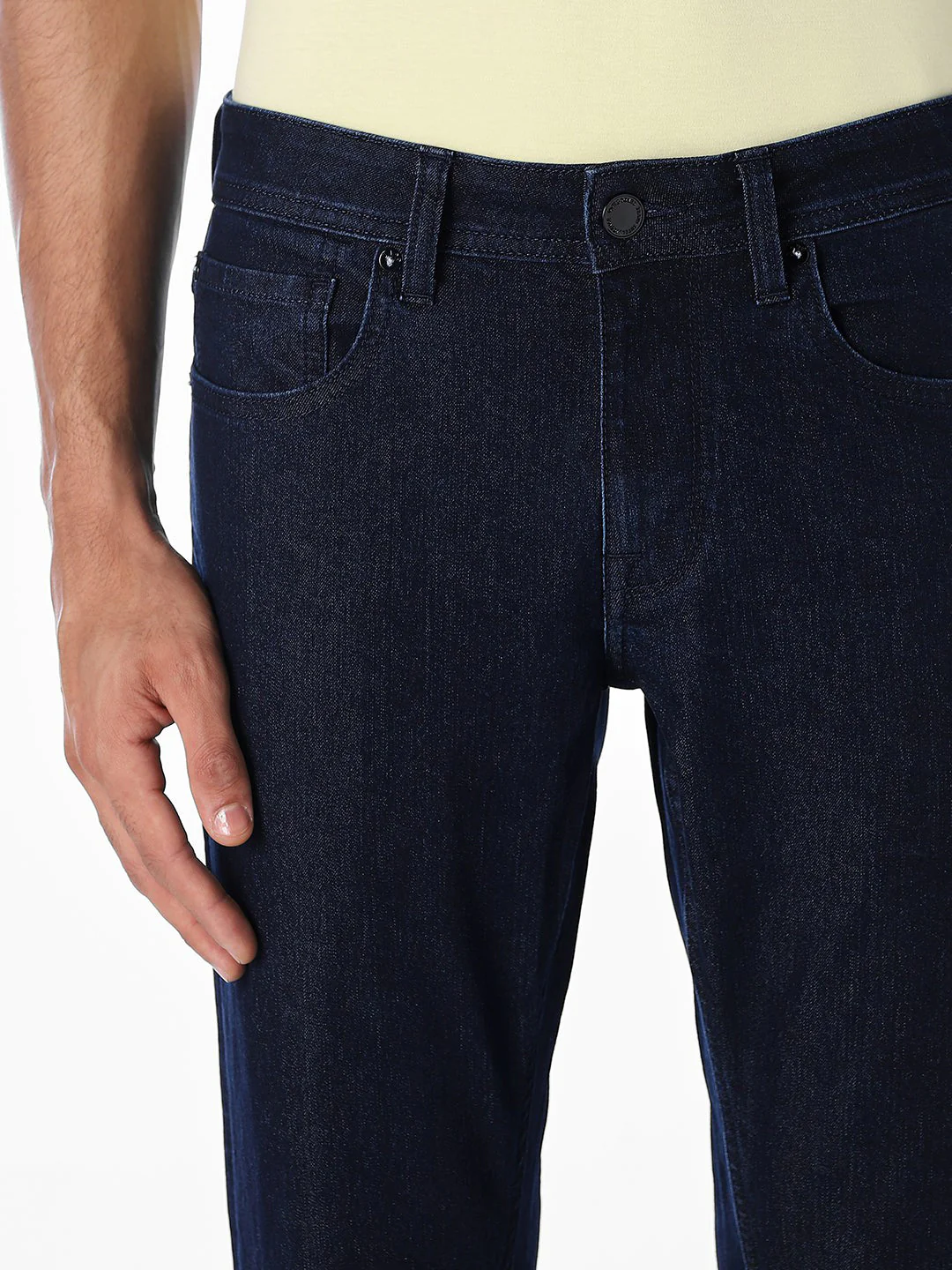 Dark Blue 5 Pocket Slim Fit Jeans - Image 4