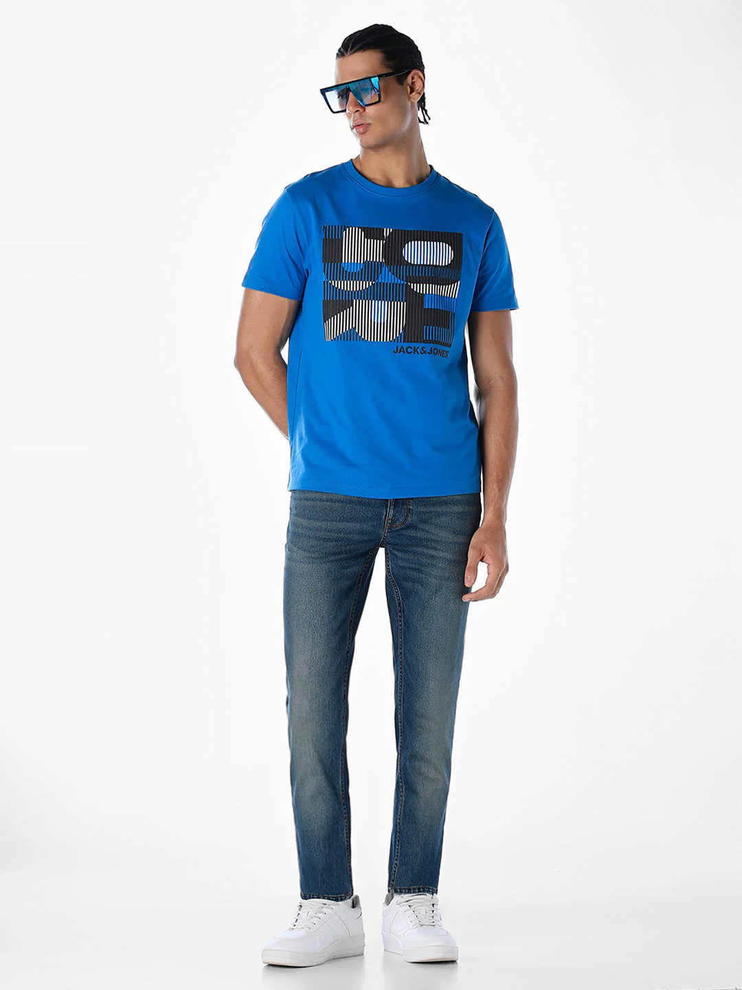 Dark Blue Tim Cropped Anti Fit Jeans - Image 6