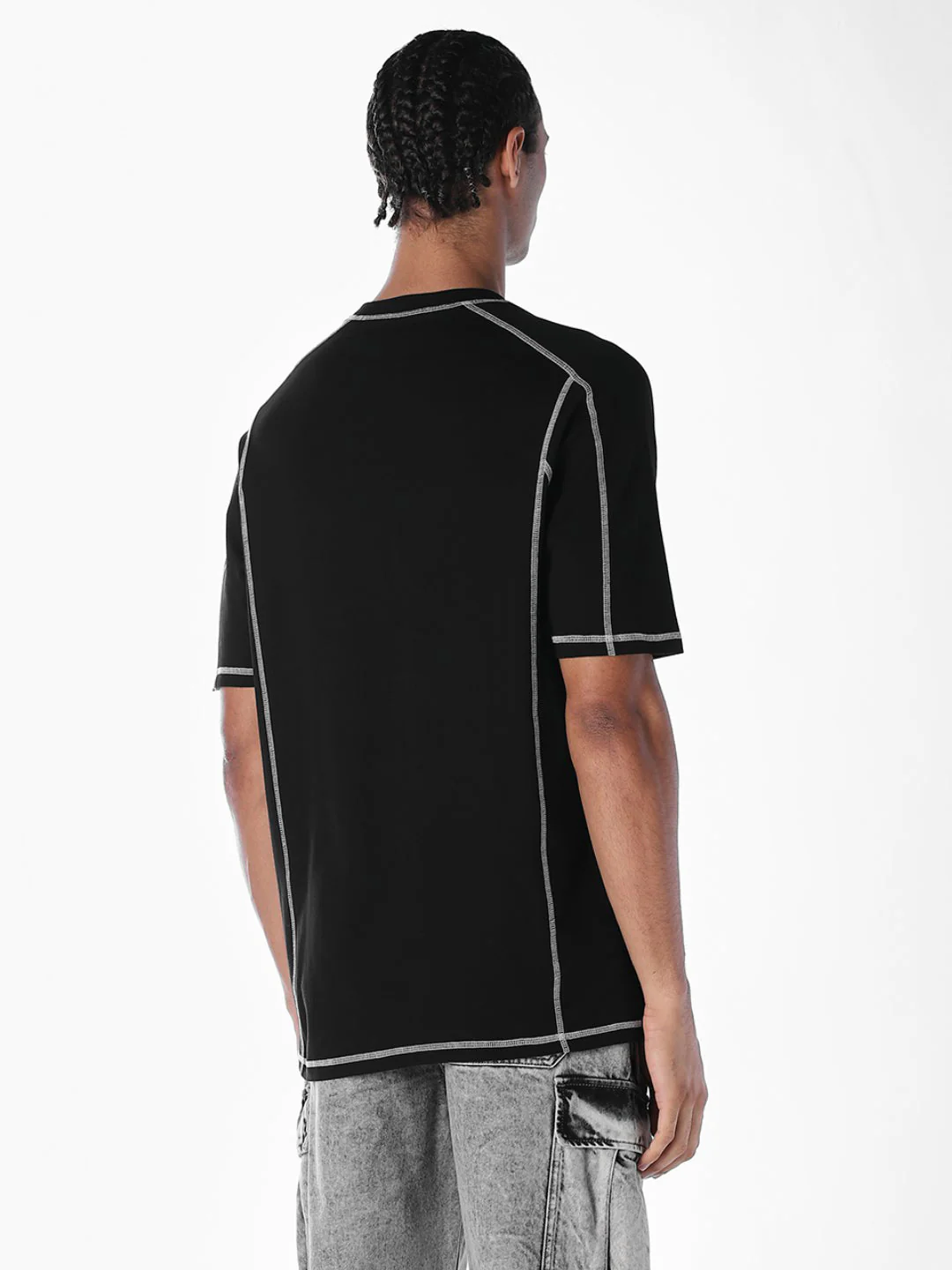 Contrast Stitch Detail Oversized T-shirt - Image 4