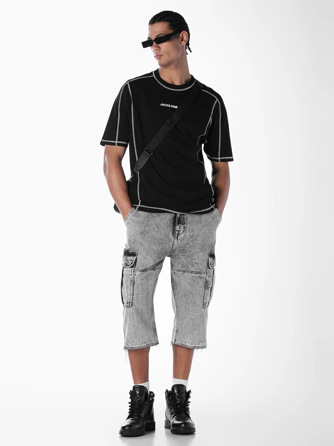Contrast Stitch Detail Oversized T-shirt - Image 6