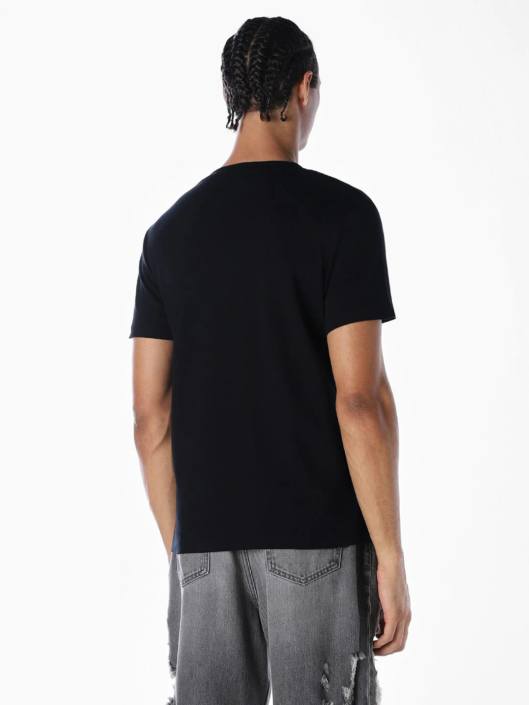 Black Typographic Print T-shirt - Image 4