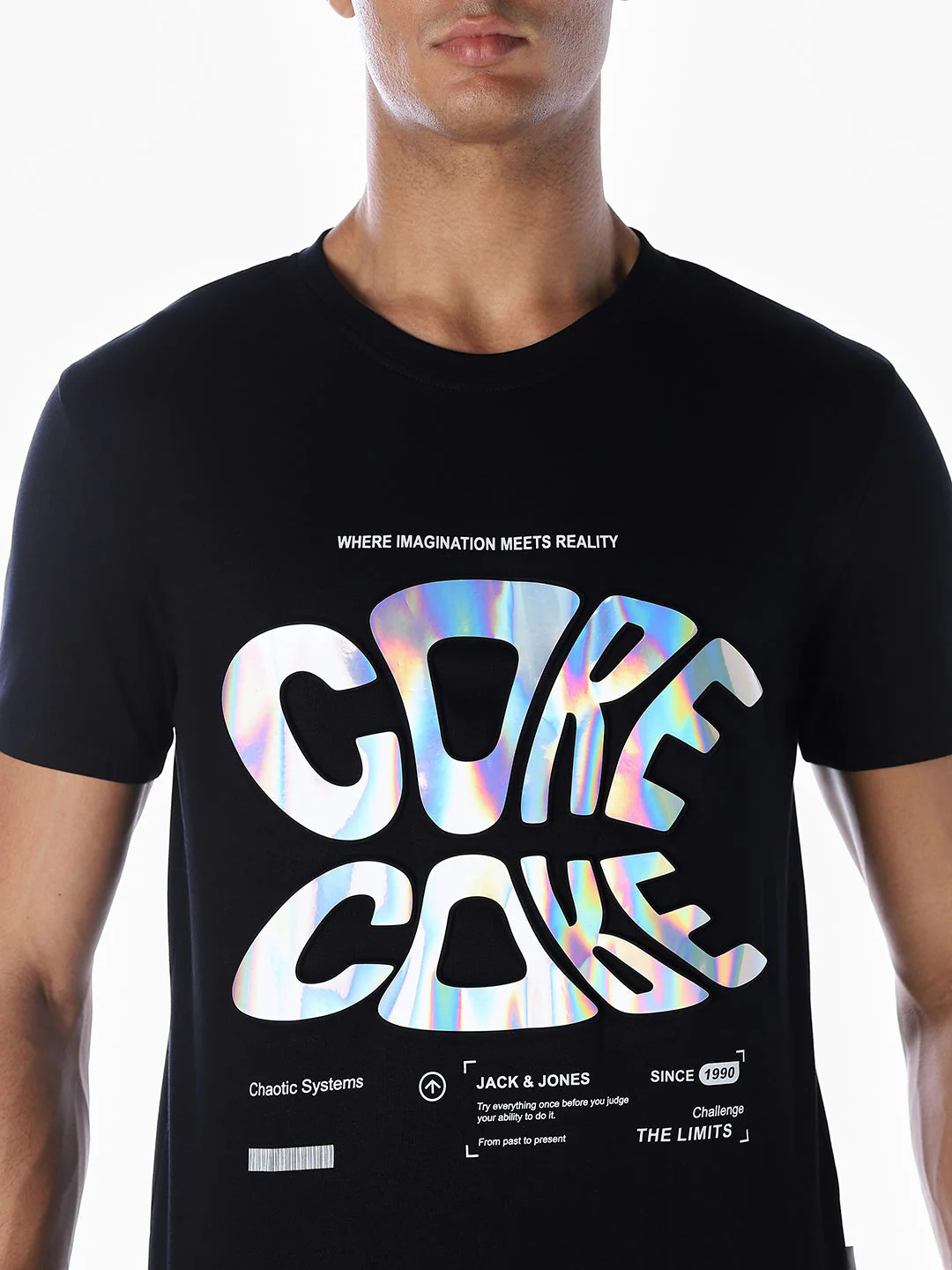 Black Typographic Print T-shirt - Image 5