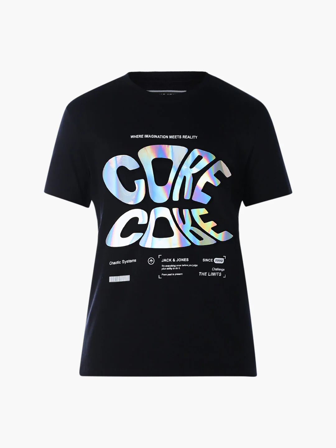 Black Typographic Print T-shirt - Image 7