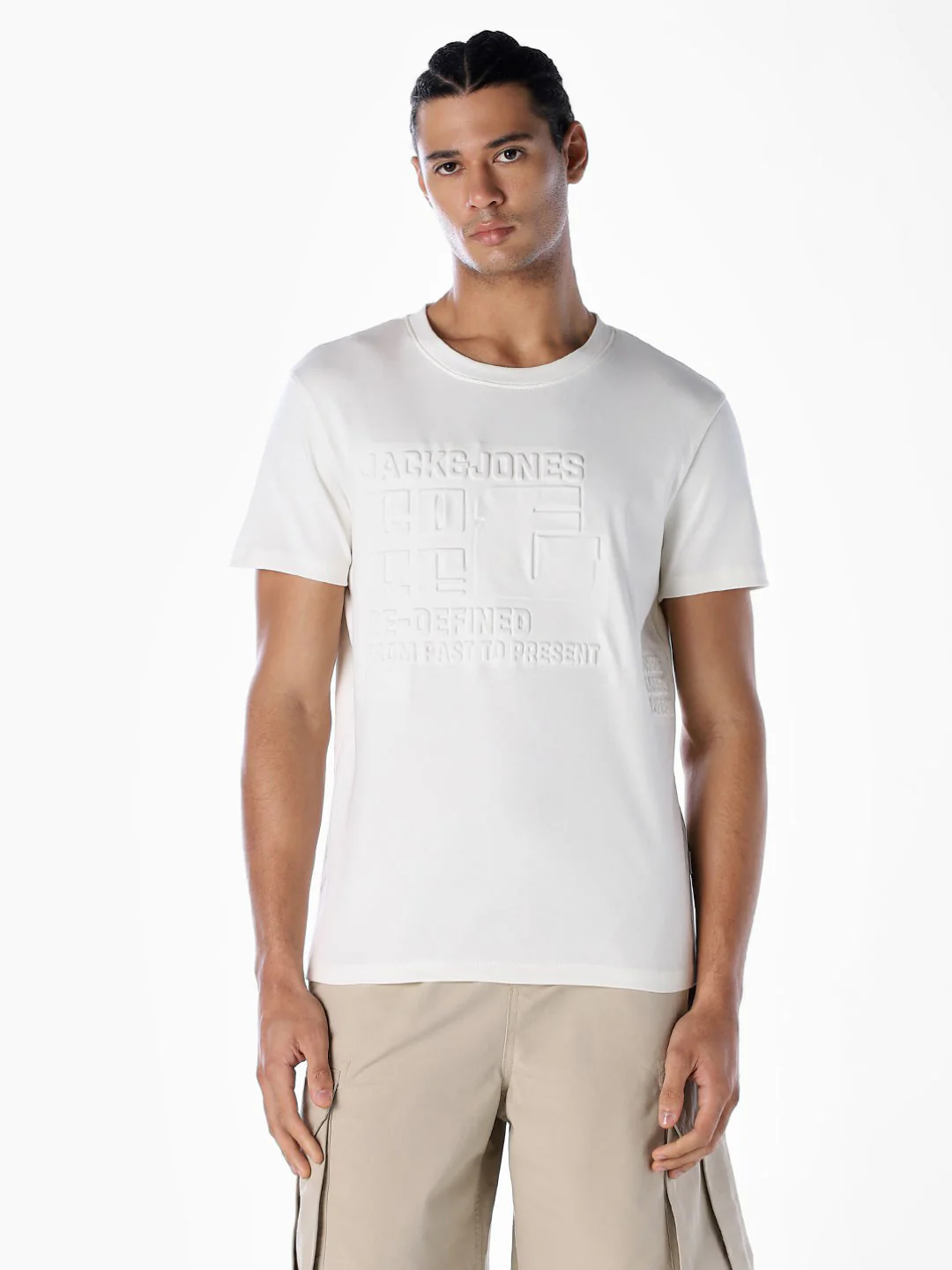 Off-White Tonal Embossed Logo Cotton T-shirt - Image 2