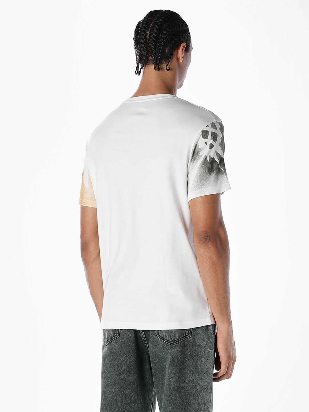White Printed Cotton T-shirt - Image 4
