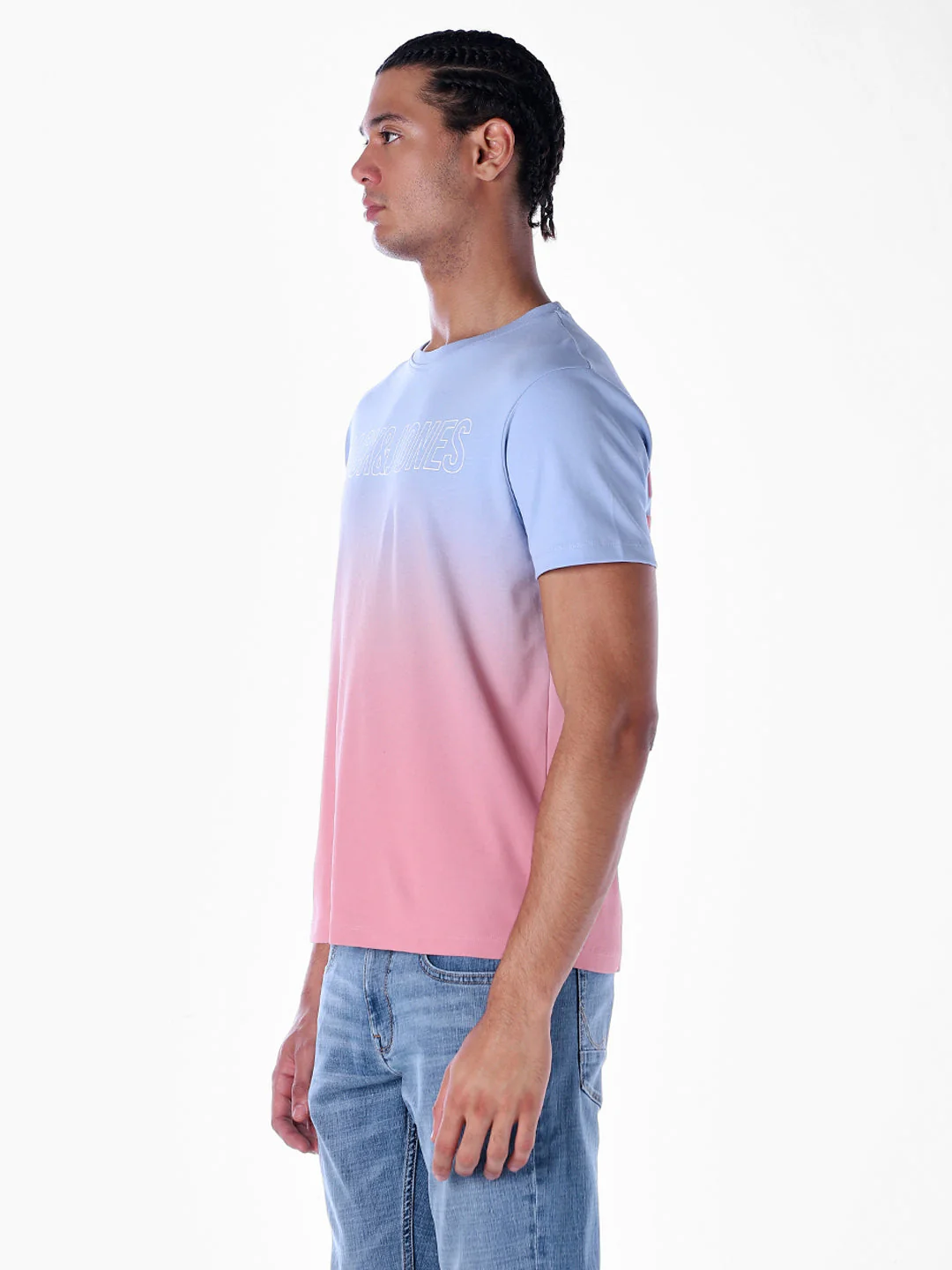 Ombre Cotton Crew Neck T-shirt - Image 3