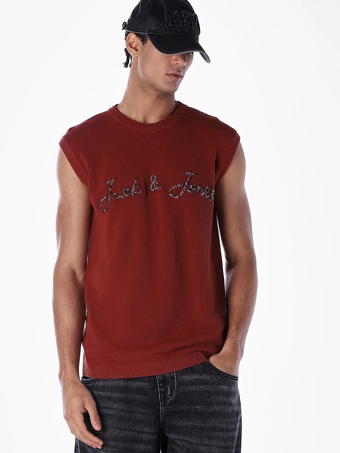 Applique Patchwork Sleeveless T-shirt