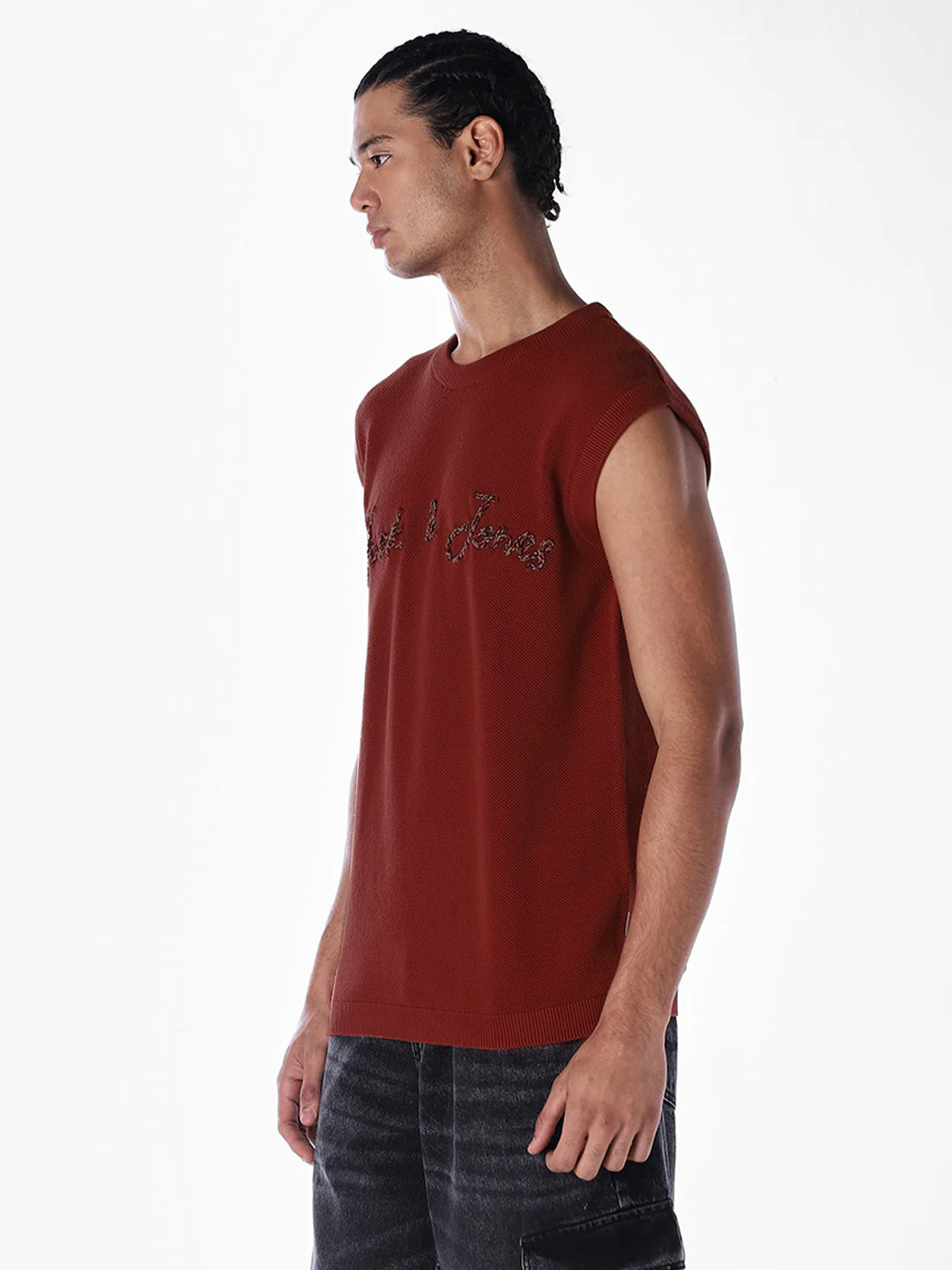 Applique Patchwork Sleeveless T-shirt - Image 3