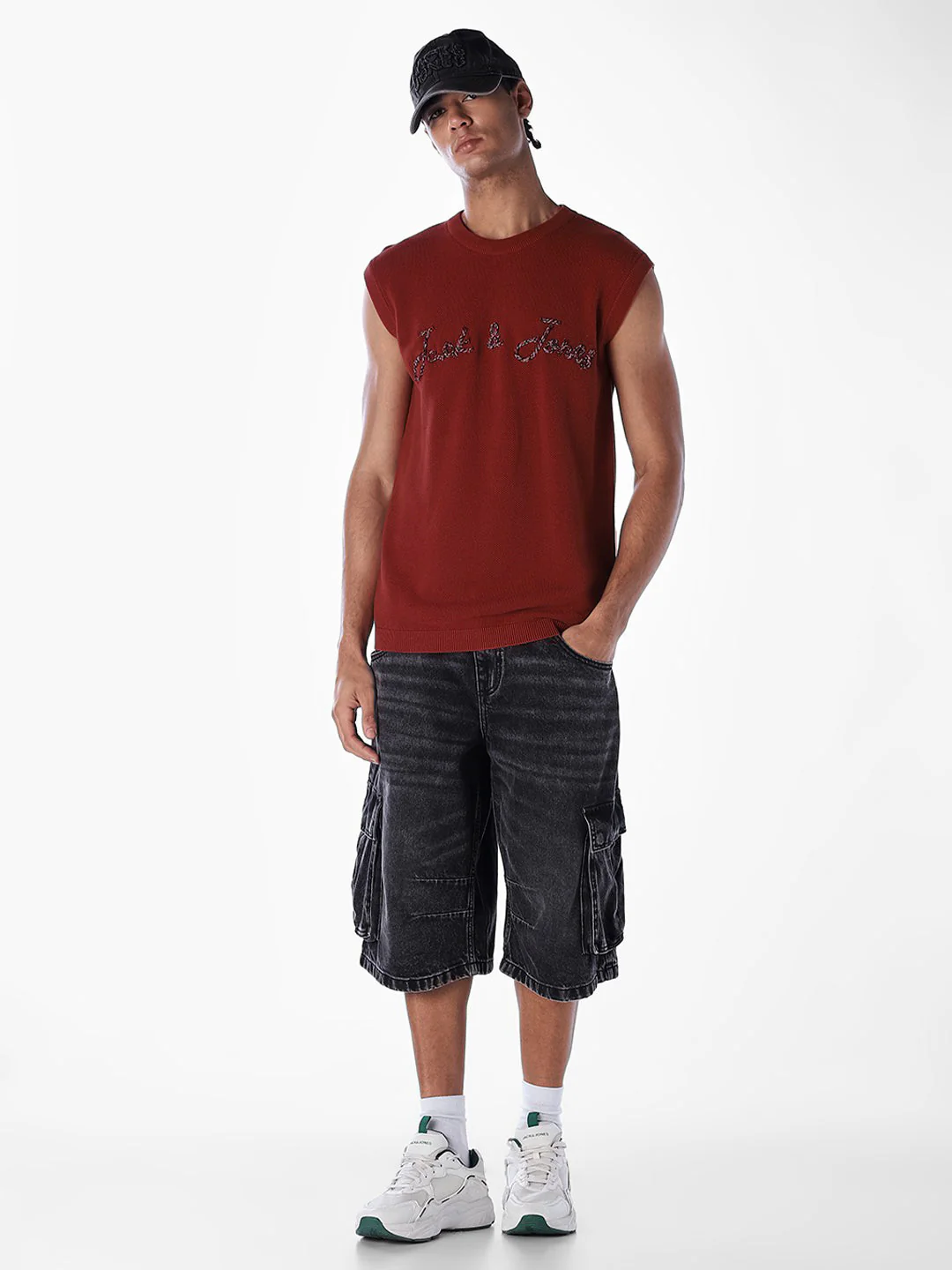Applique Patchwork Sleeveless T-shirt - Image 6