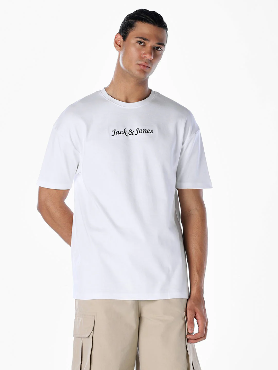 White Printed Boxy Fit T-shirt - Image 2