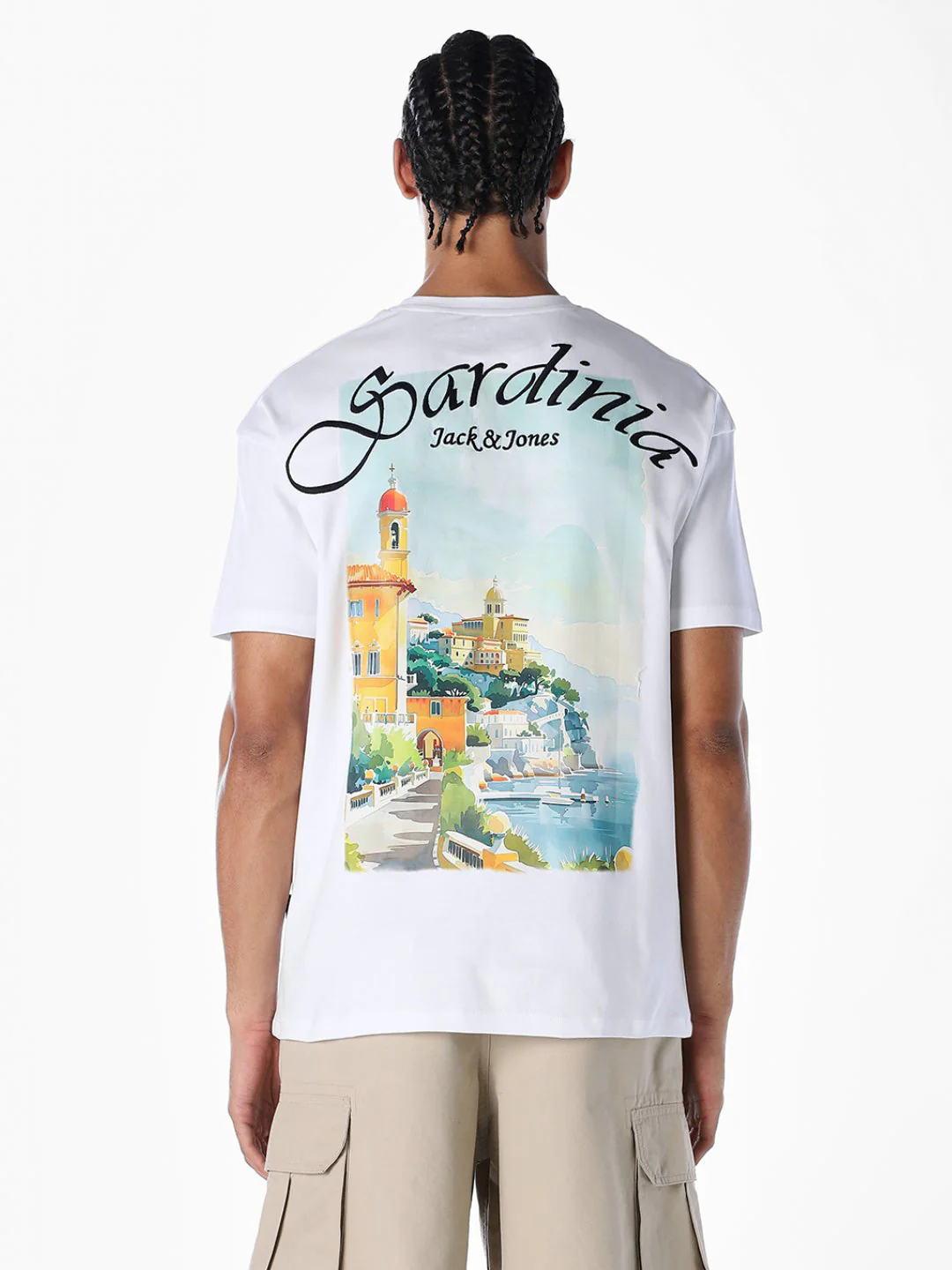 White Printed Boxy Fit T-shirt - Image 4