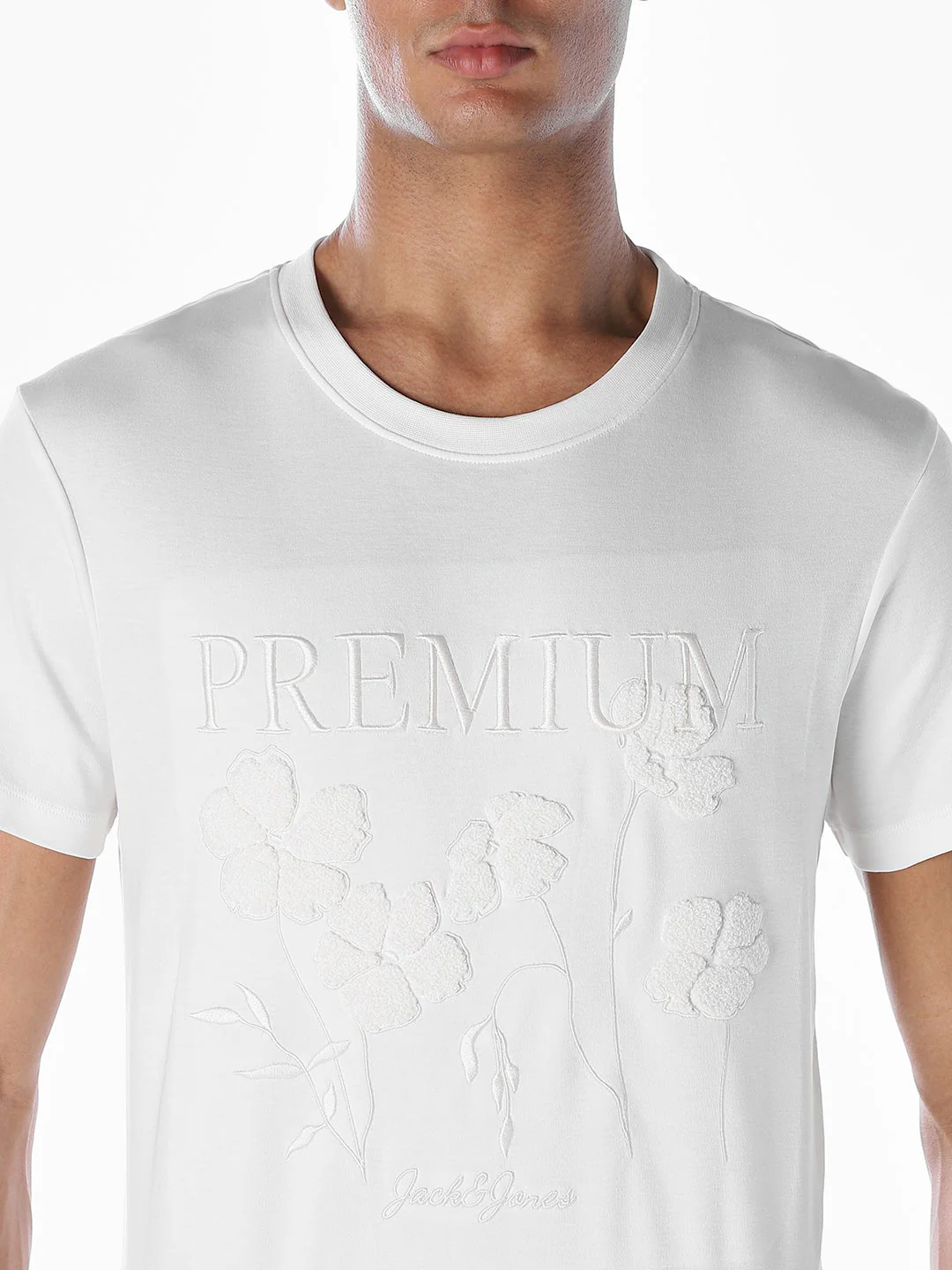 Embroidered Print Cotton T-shirt - Image 5