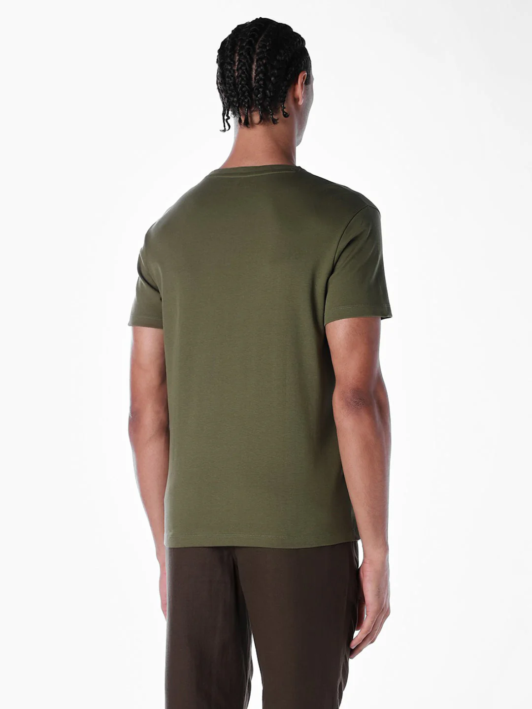 Embroidered Print T-shirt - Olive - Image 4