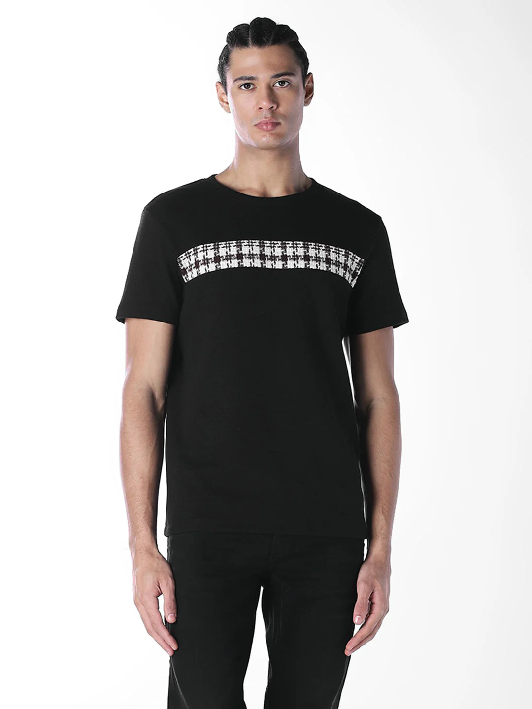 Cut & Sew Cotton Crew Neck T-shirt - Image 2