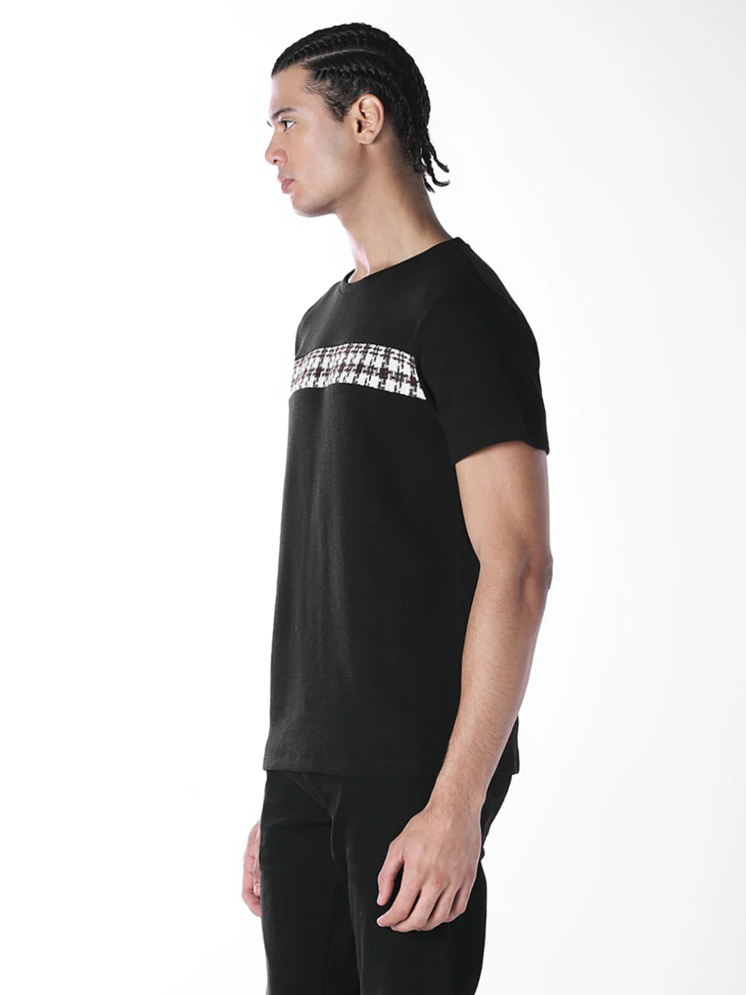 Cut & Sew Cotton Crew Neck T-shirt - Image 3