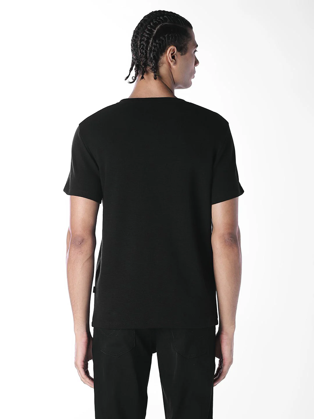 Cut & Sew Cotton Crew Neck T-shirt - Image 4