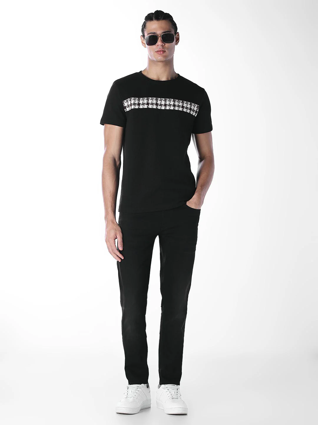Cut & Sew Cotton Crew Neck T-shirt - Image 6