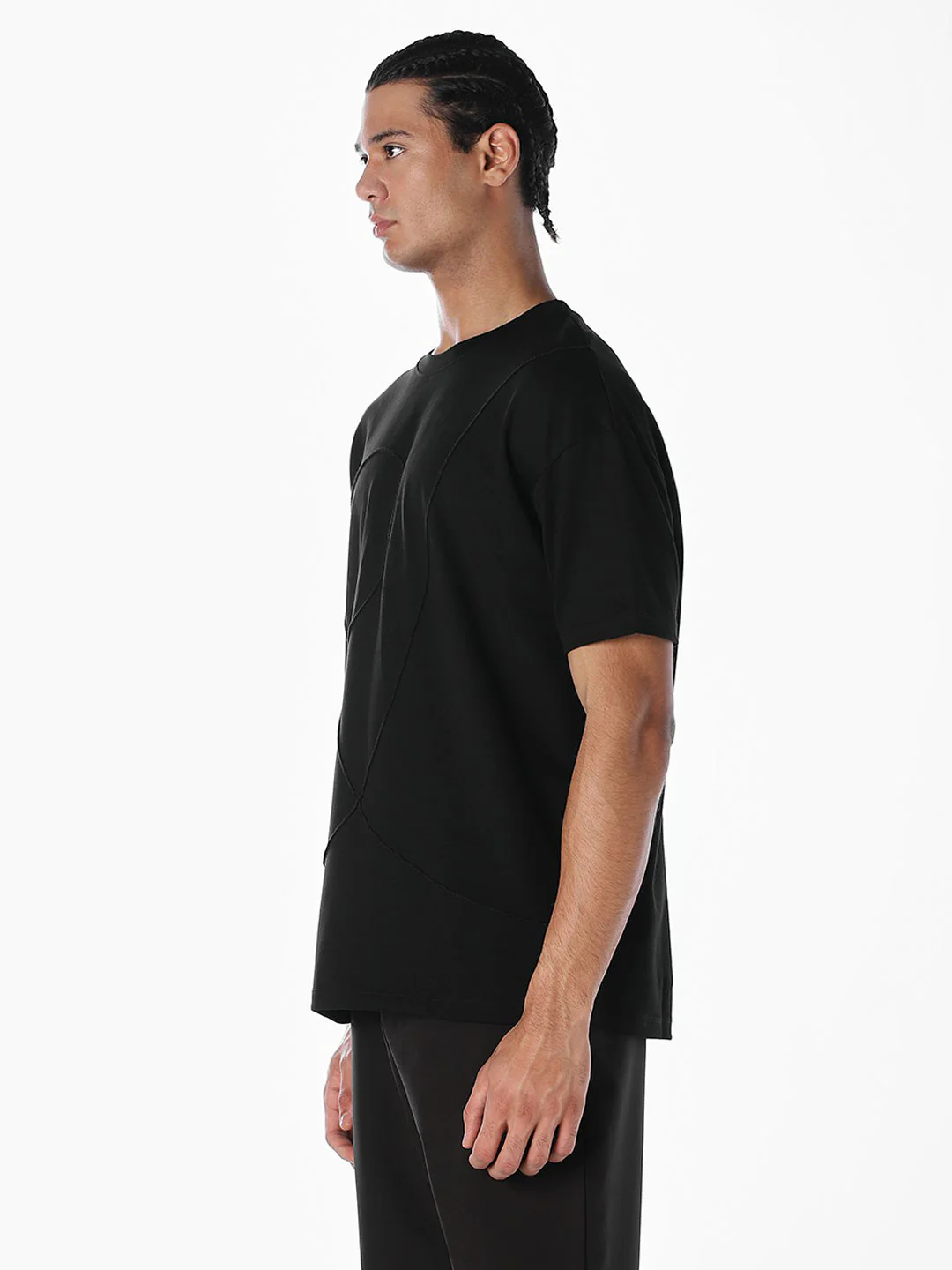 Textured Stitch Detail Oversized T-shirt - Image 3