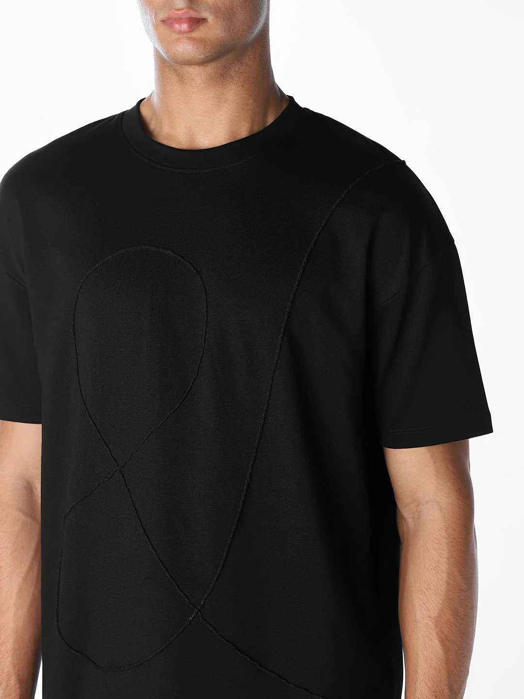 Textured Stitch Detail Oversized T-shirt - Image 5