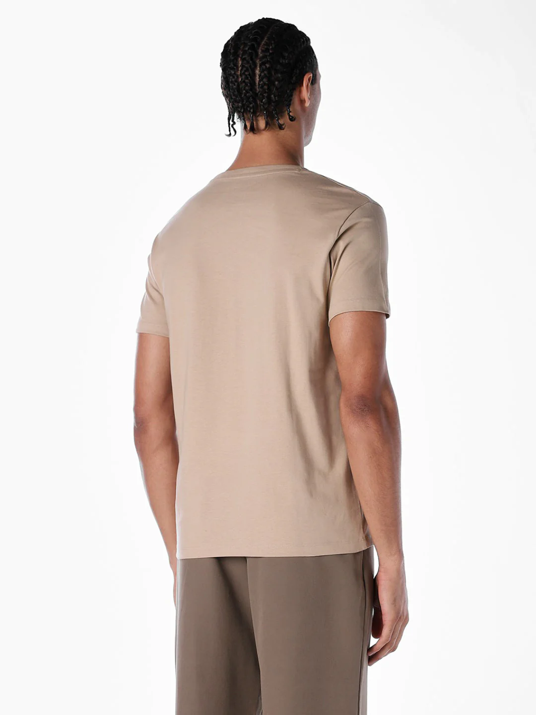 Beige Printed Cotton T-shirt - Image 4