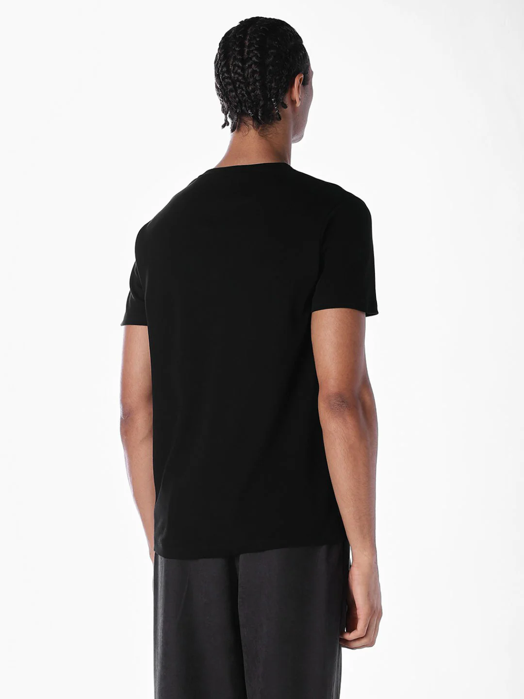 Black Floral Placement Print T-shirt - Image 4