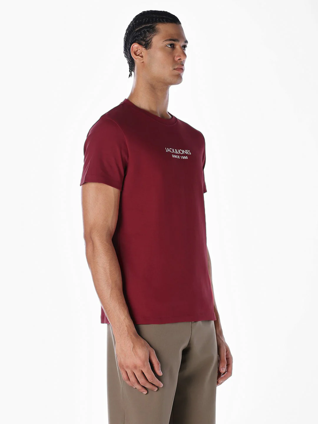 Dark Red Logo Print T-shirt - Image 3