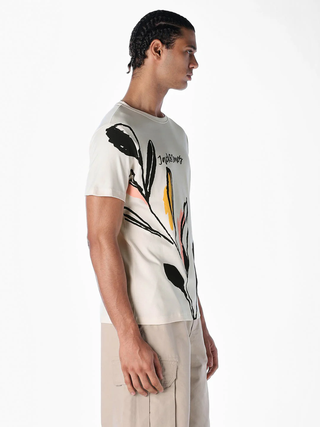 Abstract Botanical Print T-shirt - Image 3