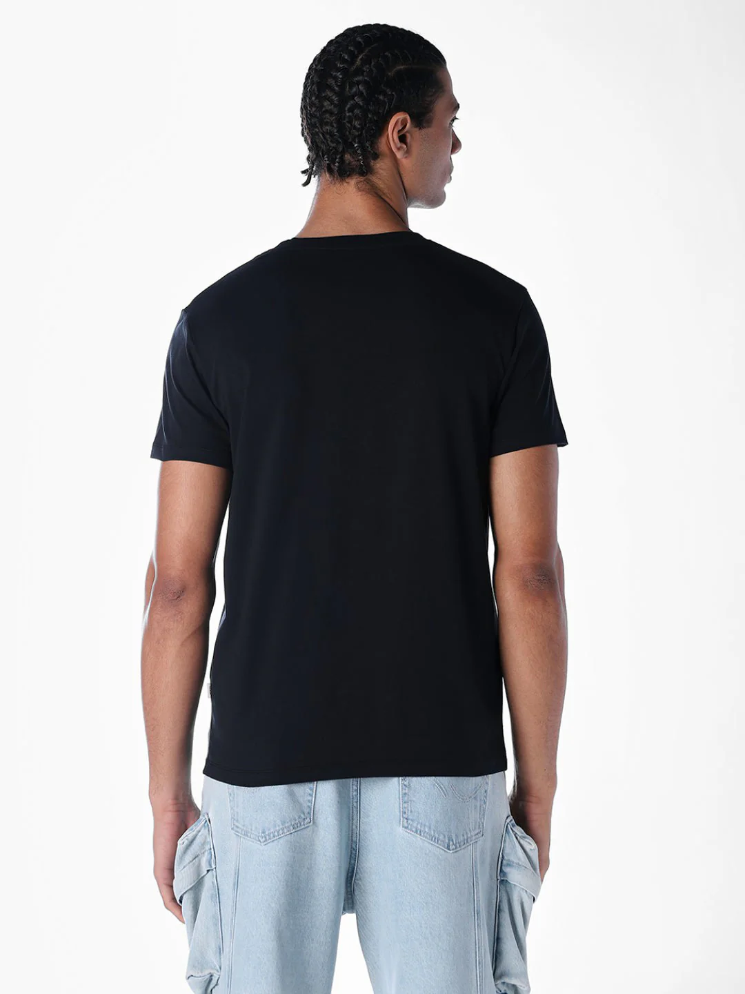 Logo Print Crew Neck T-shirt - Black - Image 4