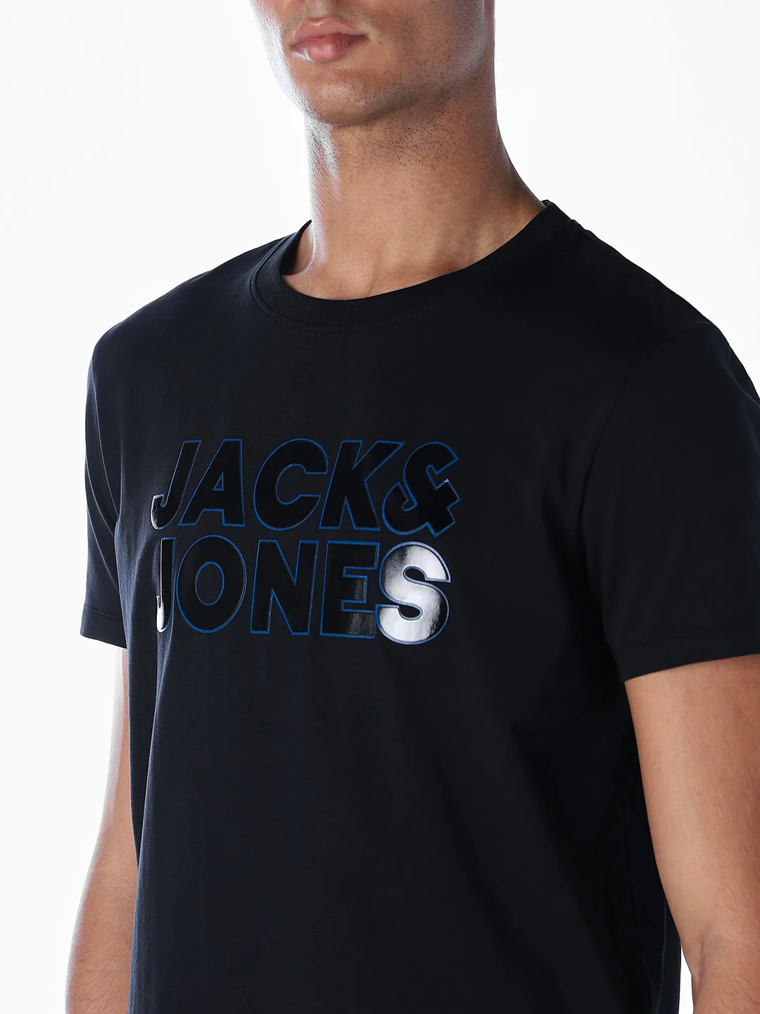 Logo Print Crew Neck T-shirt - Black - Image 5