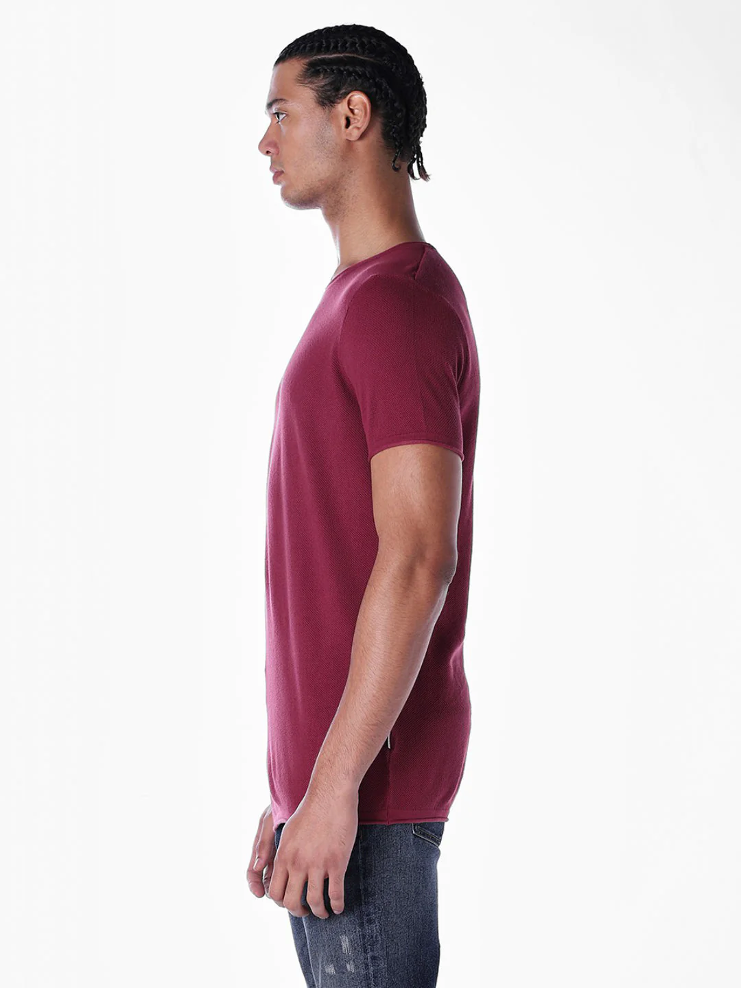 Knitted Cotton Crew Neck T-shirt - Image 3