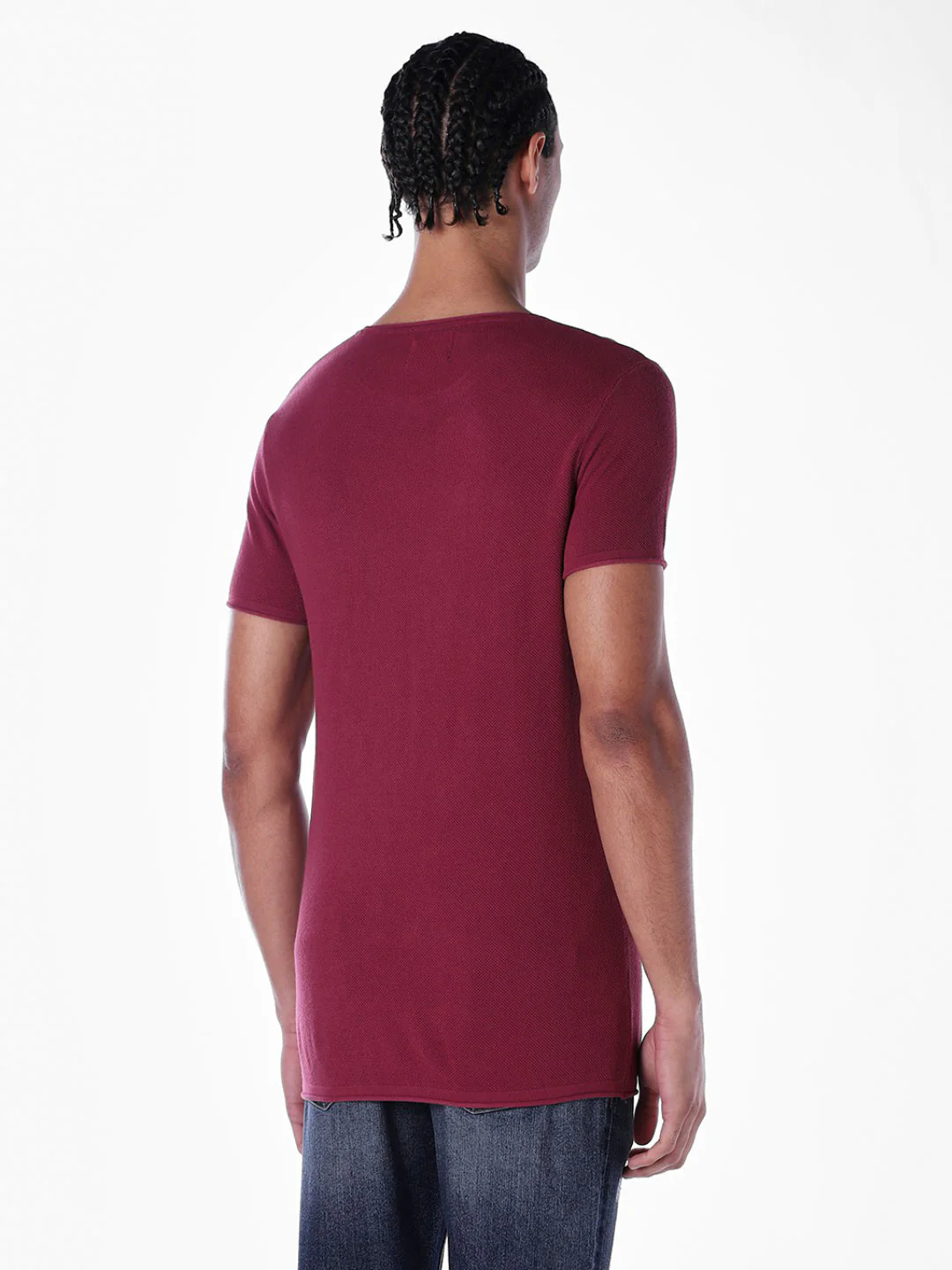 Knitted Cotton Crew Neck T-shirt - Image 4