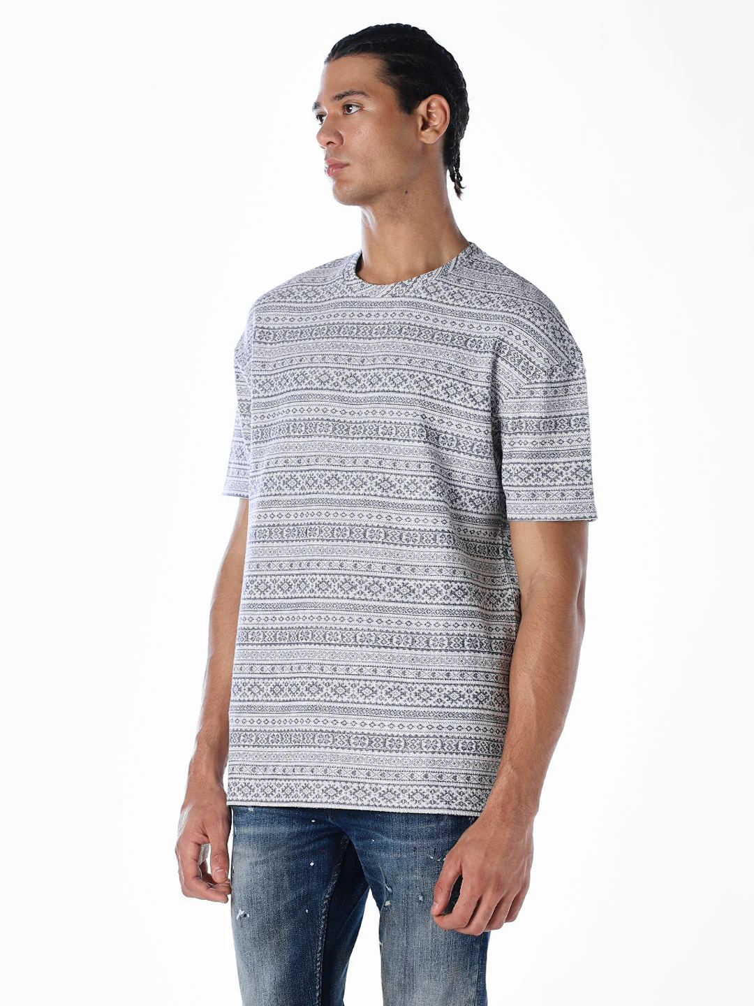 Printed Jacquard Oversized T-shirt - Image 3