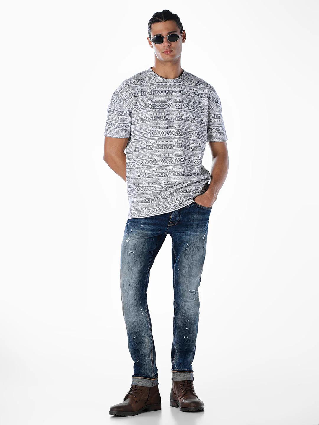Printed Jacquard Oversized T-shirt - Image 6