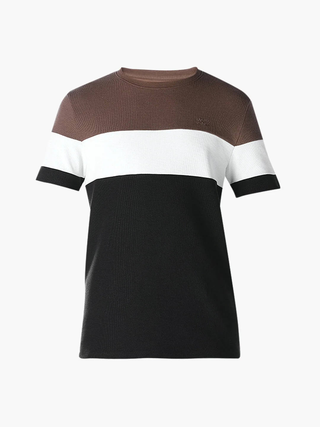 Colourblocked Crew Neck T-shirt - Black - Image 7