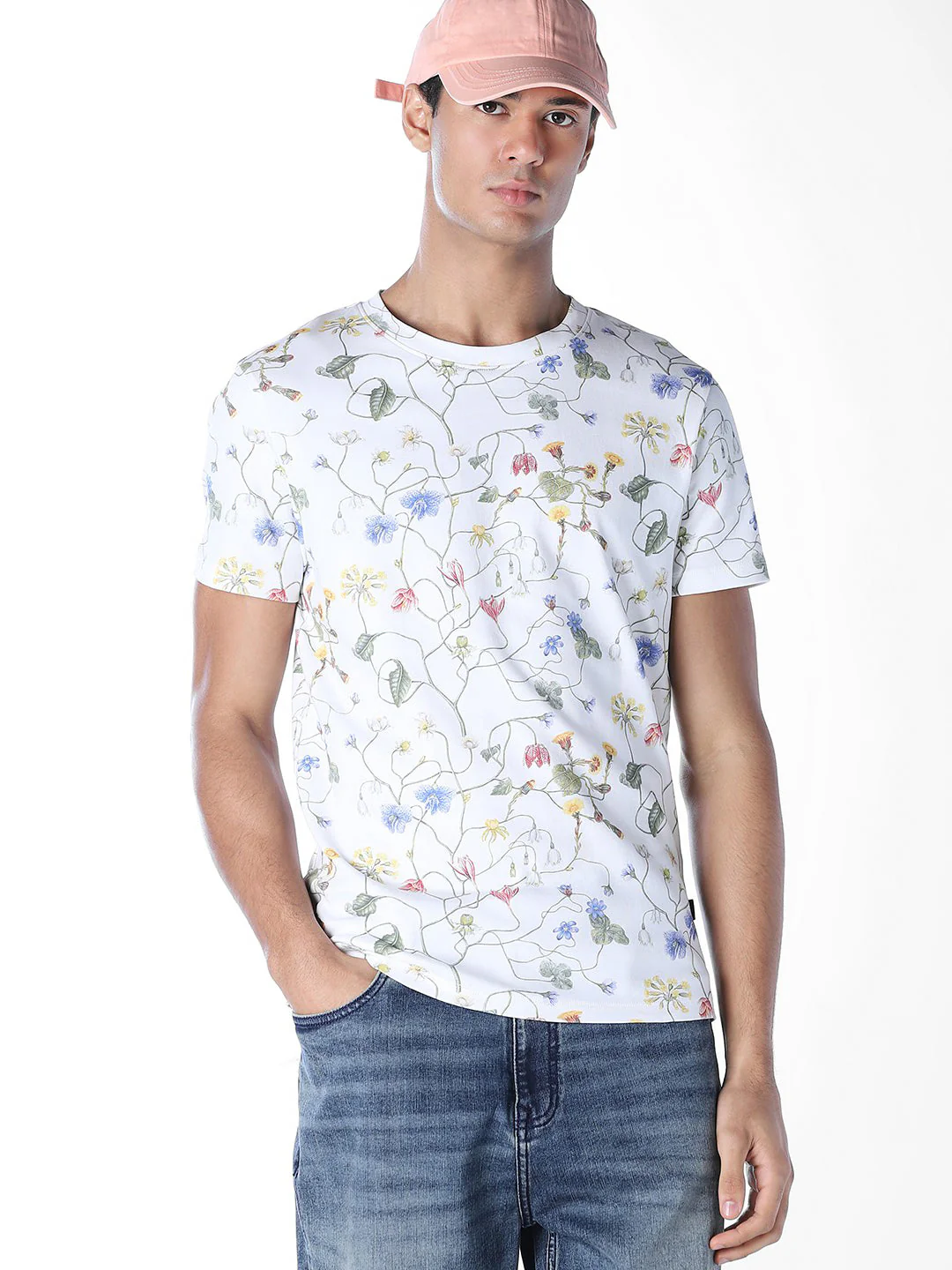 Floral Print Cotton T-shirt