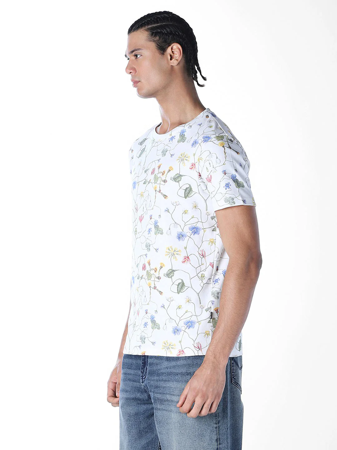 Floral Print Cotton T-shirt - Image 3