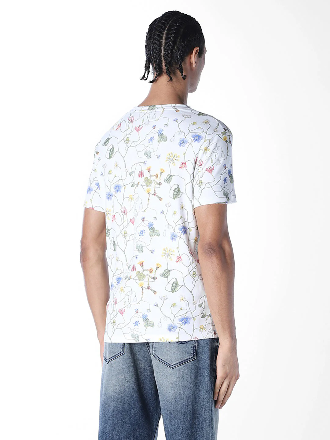 Floral Print Cotton T-shirt - Image 4