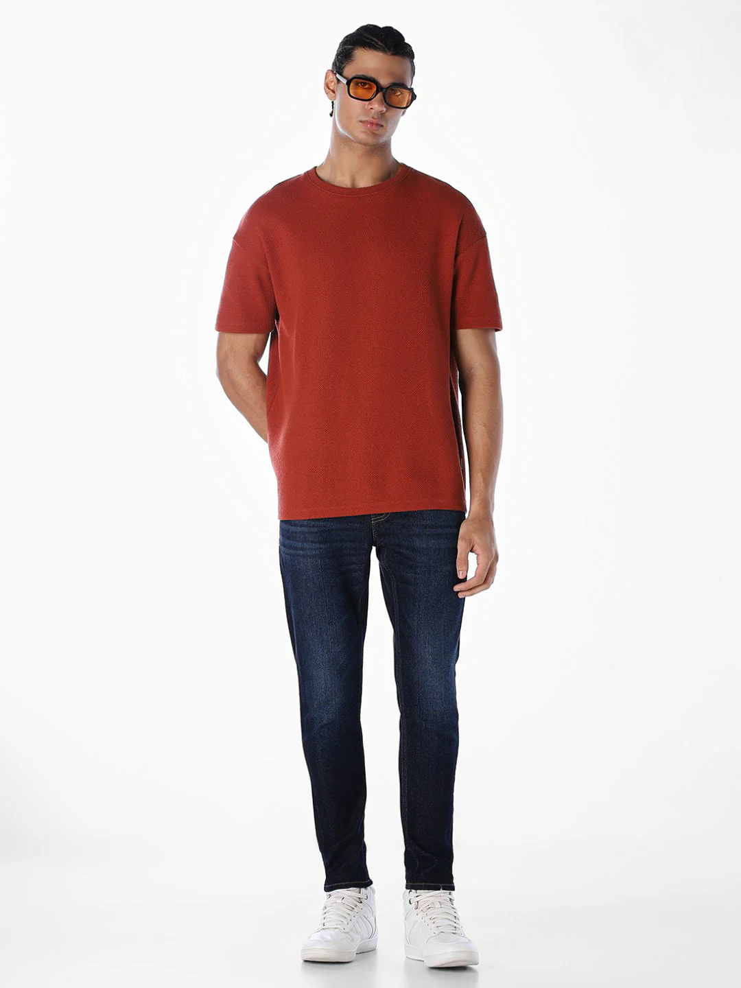 Dark Blue Brak Cropped Slim Fit Jeans - Image 6