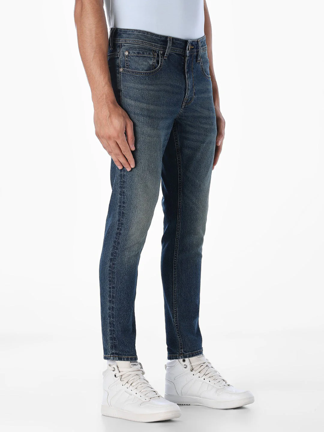 Brak Cropped Slim Fit Jeans - Dark Blue - Image 2