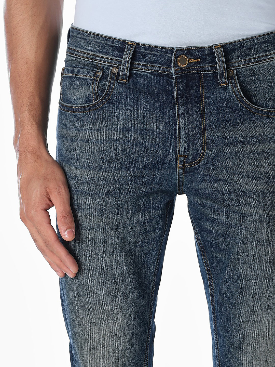 Brak Cropped Slim Fit Jeans - Dark Blue - Image 4